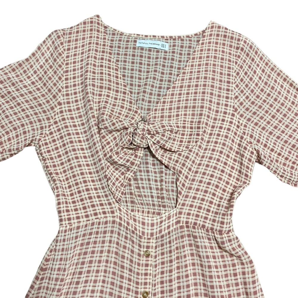 Faithful the Brand Maple Gingham Ditsy Midi Dress - Picture 2 of 10
